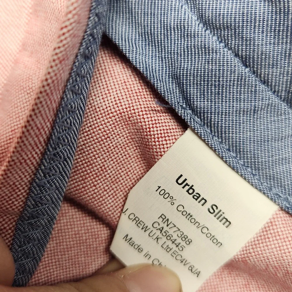 J Crew Mens Bowery Urban Slim Flat Front Chino Pants Heathered Red Pink 34x33